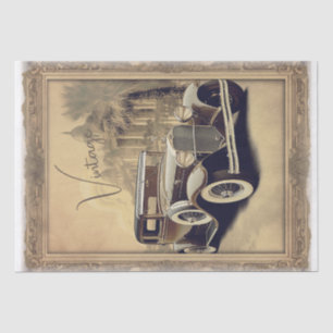 Vintage Car Decoupage Tissue Paper