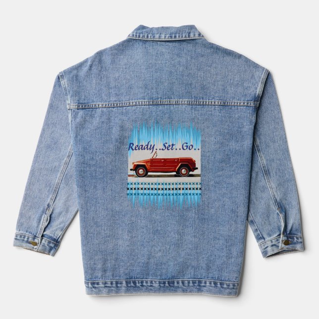 vintage car denim jacket (Back)