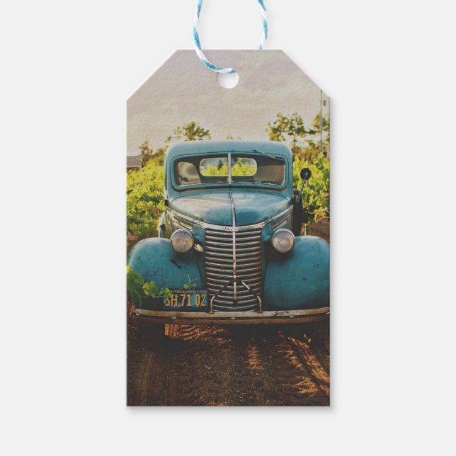 VINTAGE CAR GIFT TAG WEDDING (Front)