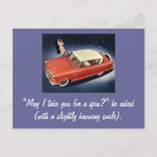 Vintage Car "Good Night, Irene!" Postcard