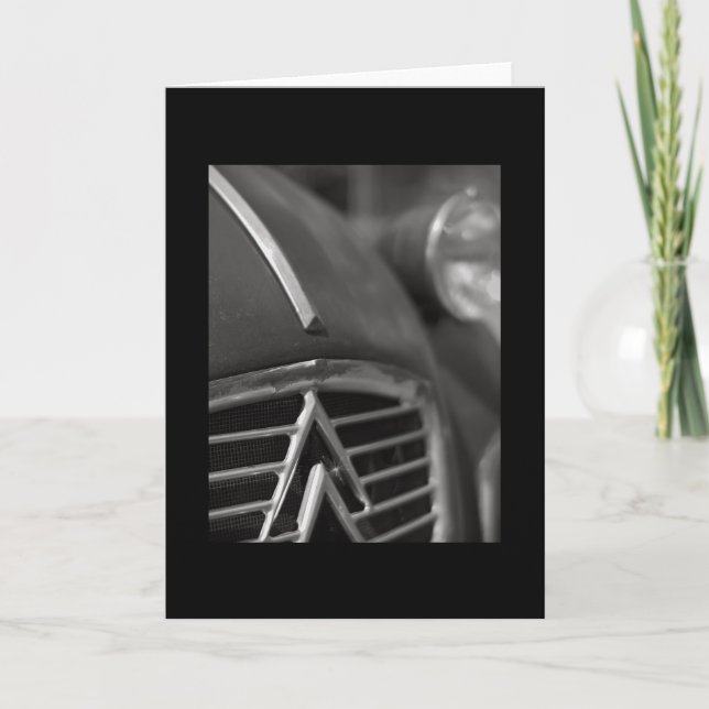 Vintage car greetings card | Citroen 2cv | French (Front)