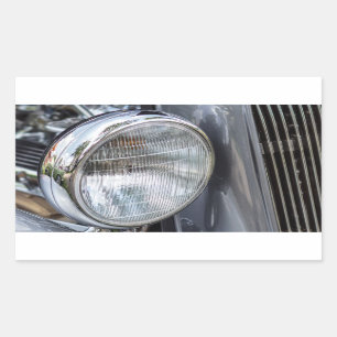Vintage Car Headlight Rectangle Sticker