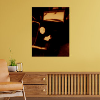 Vintage Car Headlight – Retro Automotive Glow Poster