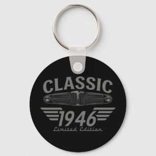Vintage Car Lover 1946 Made in 1946 80th Birthday Keychain