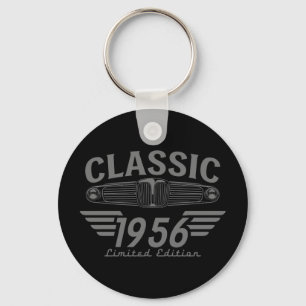 Vintage Car Lover 1956 Made in 1956 70th Birthday Keychain