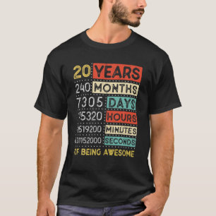 Vintage Car Lover Odometer 20 Years Old Funny 20Th T-Shirt
