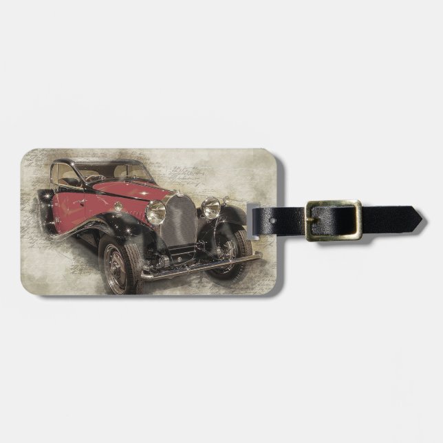 Vintage Car Luggage Tag (Front Horizontal)