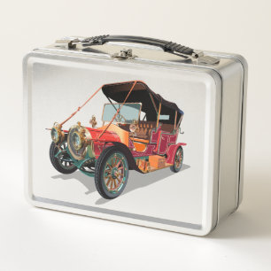 Vintage car metal lunch box