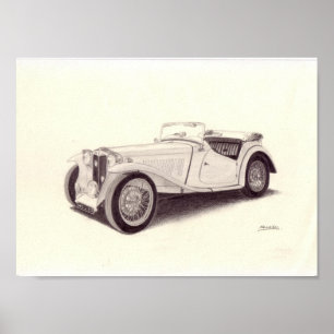 Vintage Car: MG TC Poster