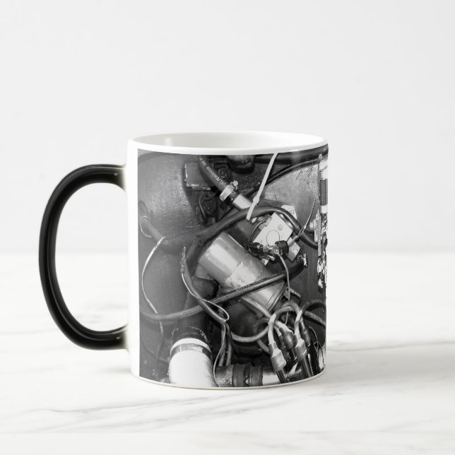 Vintage Car Motor  Magic Mug (Left)