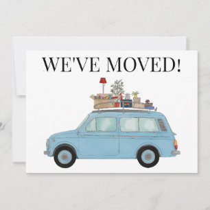 Vintage car New address card