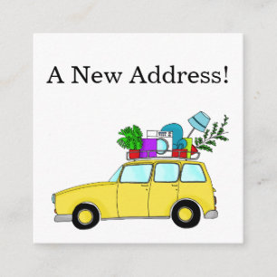 Vintage car New address card