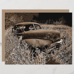 Vintage Car Old Antique Sepia Rustic Decoupage