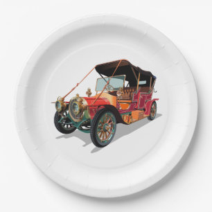 Vintage car paper plate