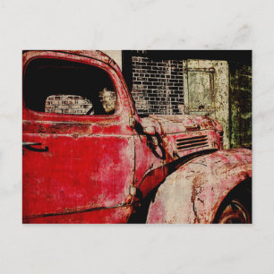 vintage car postcard