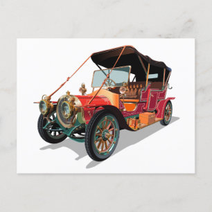 Vintage car postcard