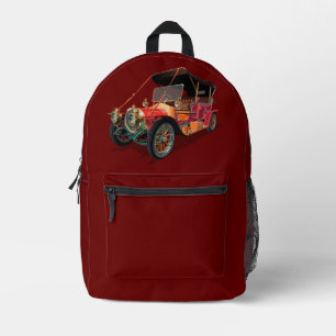 Vintage car printed backpack