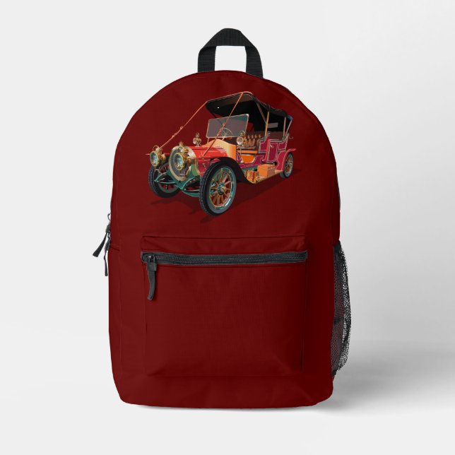 Vintage car printed backpack (Front)