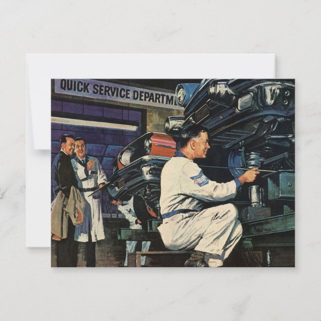 Vintage Car Repair Service Business Auto Mechanic  (Front)