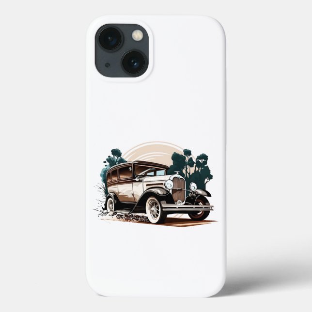 Vintage Car - Retro Auto Elegance iPhone Case (Back)