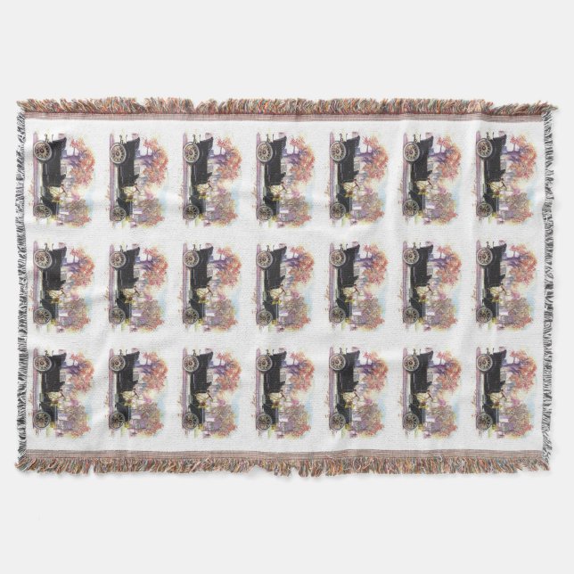 Vintage car throw blanket (Front)