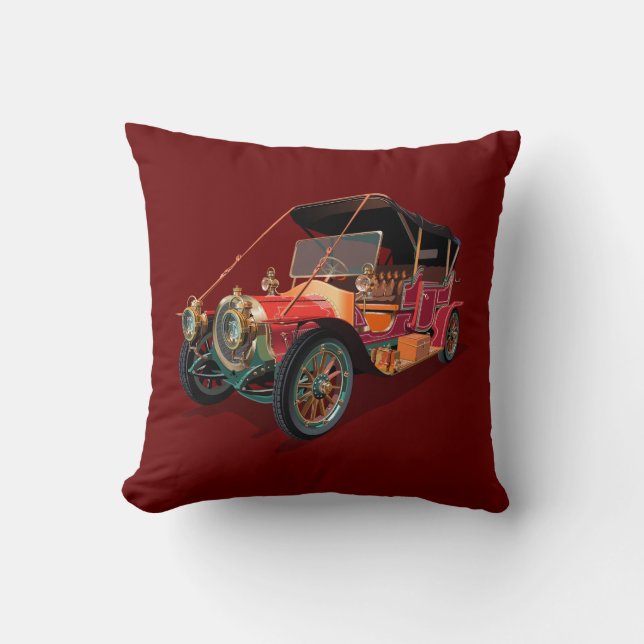 Vintage car throw pillow (Front)