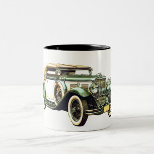 Vintage Car. Two-Tone Coffee Mug