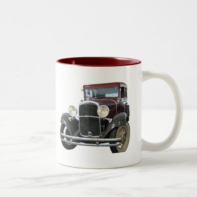 vintage car Two-Tone coffee mug (Right)