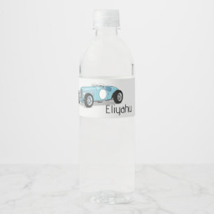 Vintage car upsherin water bottle label