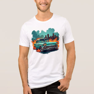 Vintage Car with City Graffiti Style Tee