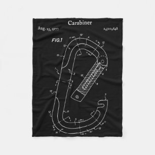 Vintage Carabiner Shirt - Rock Climber Mountain Cl Fleece Blanket