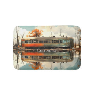 Vintage Caravan Trailer RV Thunder_Cove Bath Mat