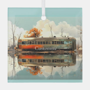 Vintage Caravan Trailer RV Thunder_Cove Glass Ornament