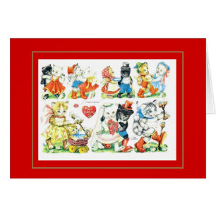 Vintage Card Collage Cats