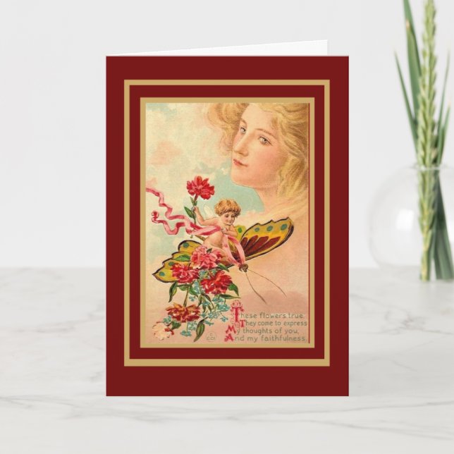 Vintage Card Valentine Cupid (Front)