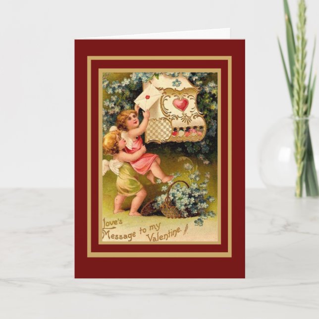 Vintage Card Valentine Cupid (Front)