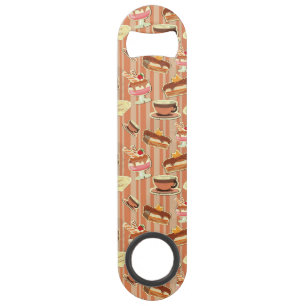 Vintage Card With A Strawberry Dessert Bar Key