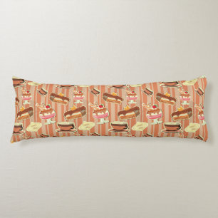 Vintage Card With A Strawberry Dessert Body Pillow