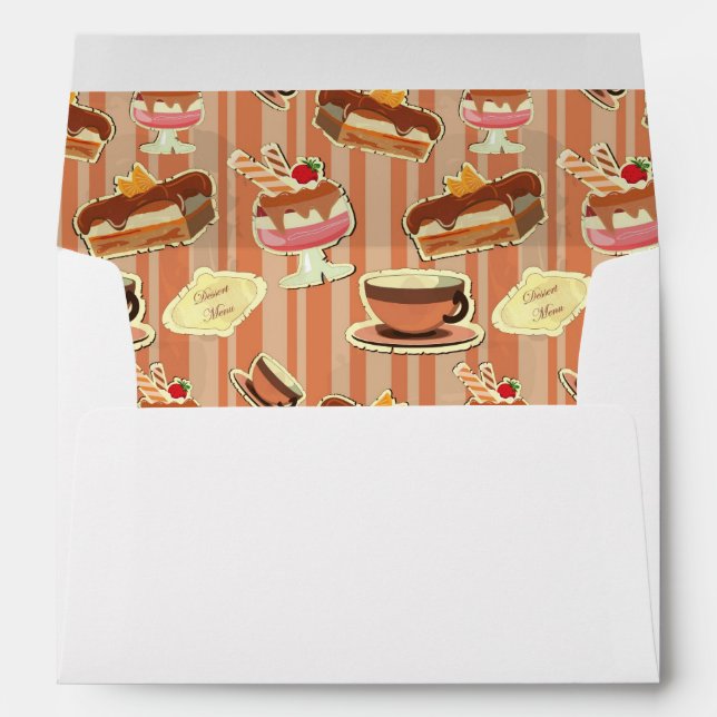 Vintage Card With A Strawberry Dessert Envelope (Back (Bottom))