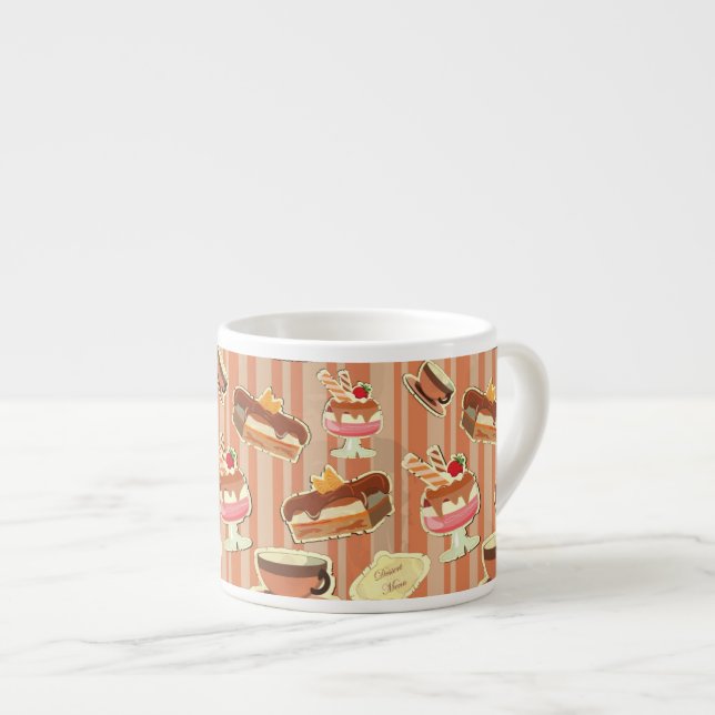 Vintage Card With A Strawberry Dessert Espresso Cup (Front Right)