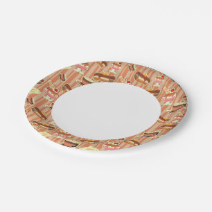 Vintage Card With A Strawberry Dessert Paper Plate