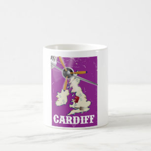 Vintage Cardiff Wales Travel Poster Coffee Mug