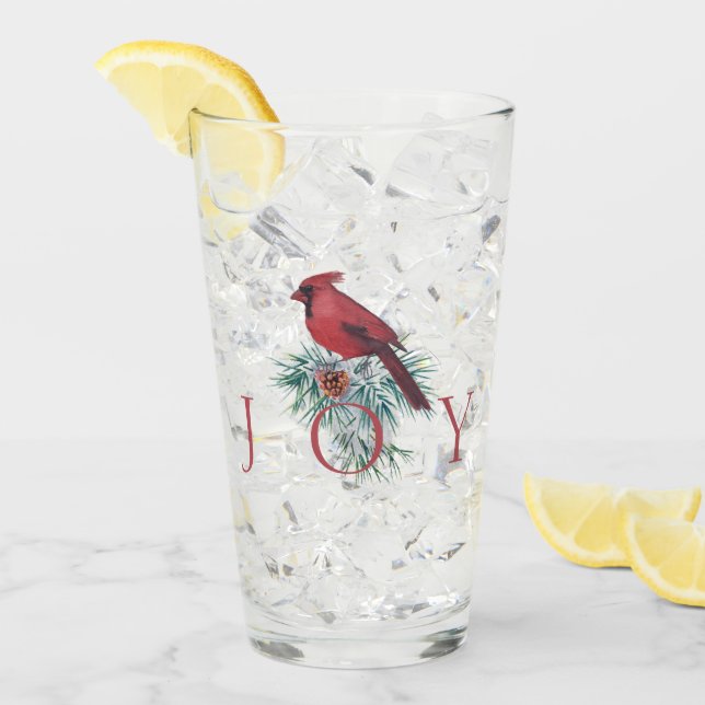 Vintage cardinal custom Christmas Holiday  Glass (Front Ice)