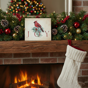 Vintage cardinal custom Christmas Holiday  Plaque