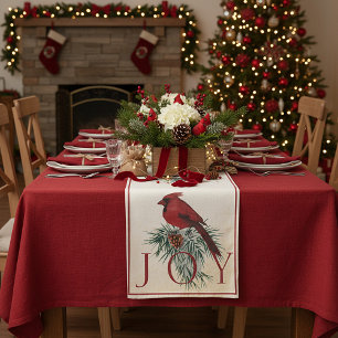 Vintage cardinal custom Christmas Holiday  Short Table Runner