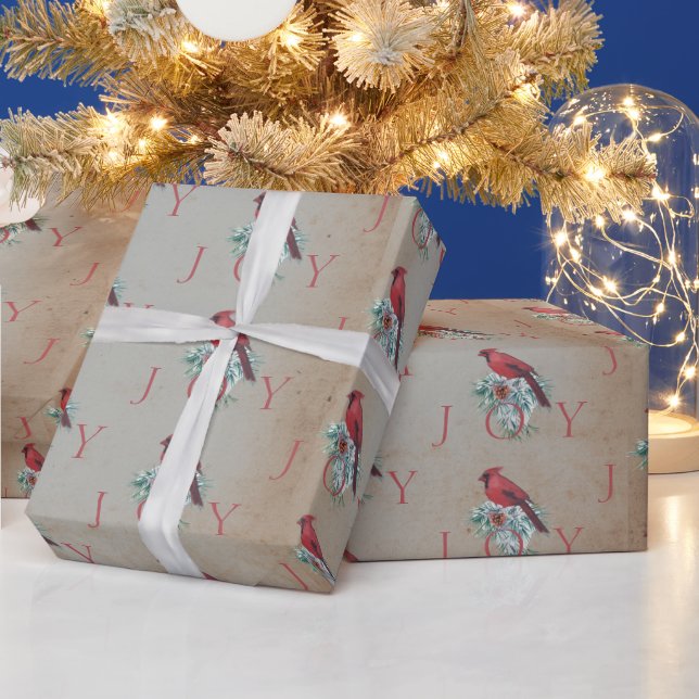Vintage cardinal custom Christmas Holiday  Wrapping Paper (Holidays)