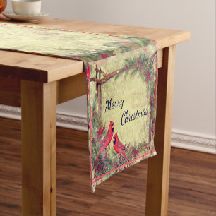 Vintage Cardinals Christmas Medium Table Runner