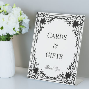Vintage Cards & Gifts Black White Thank You Script Pedestal Sign
