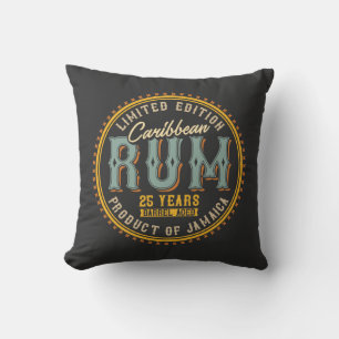 Vintage Caribbean Rum Throw Pillow