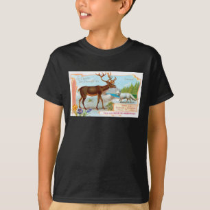 Vintage Caribou (Reindeer) and Arctic Fox T-Shirt